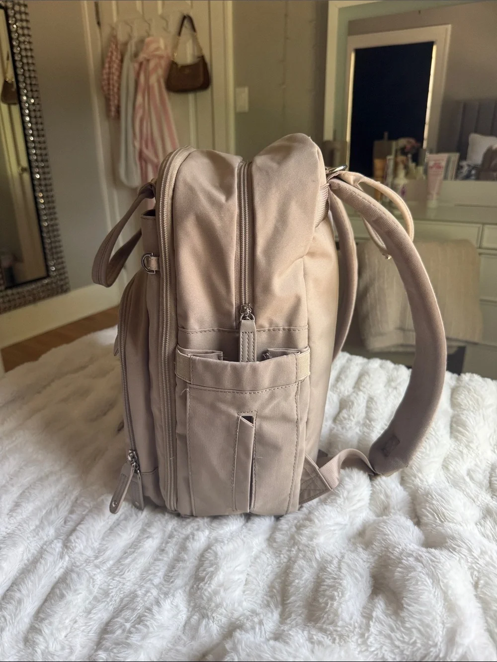 Ruvalino Beige Baby Diaper Backpack Bag